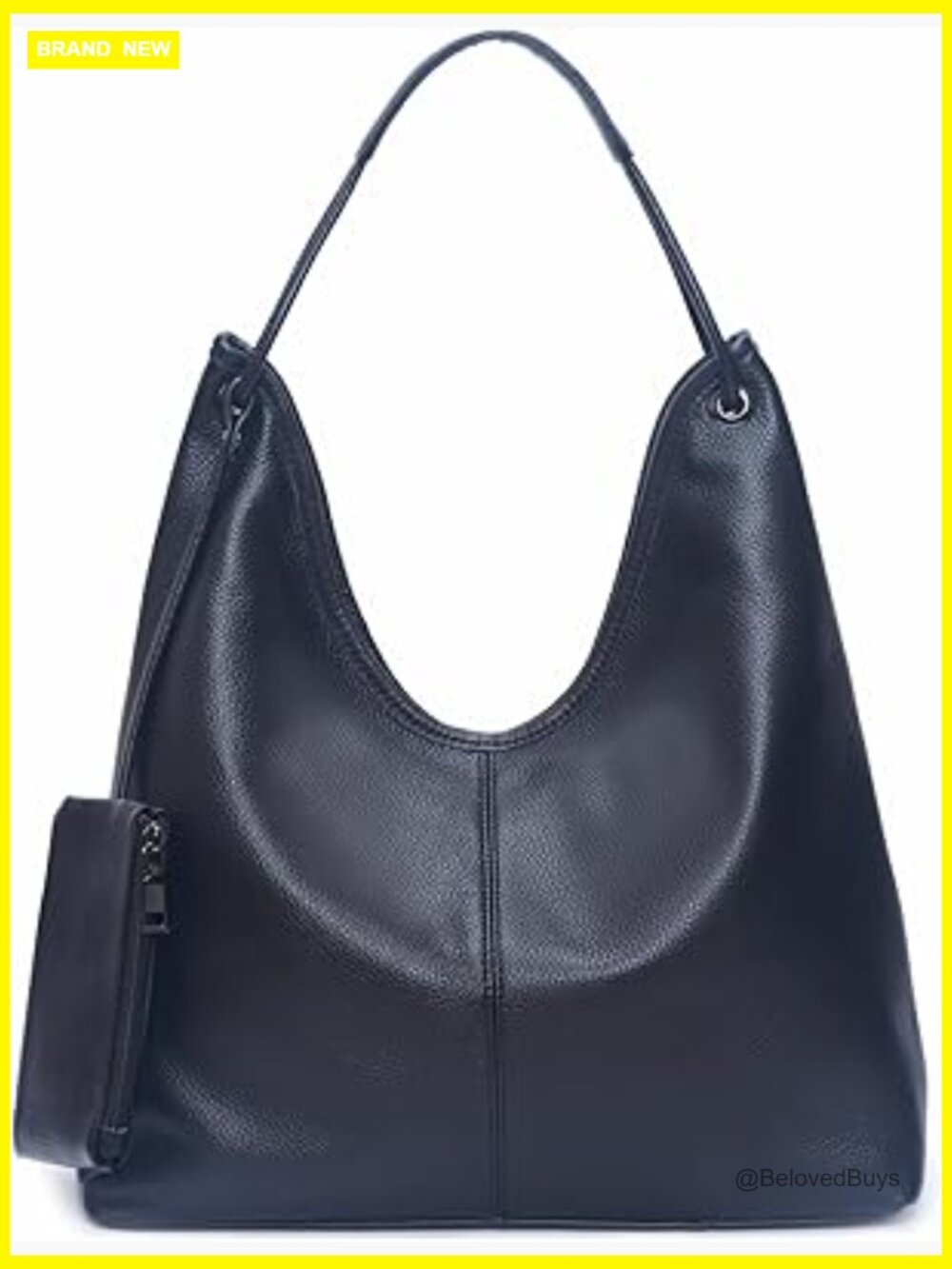 Genuine Leather Large Hobo Shoulder Bag Slouchy Handbag Work Everyday